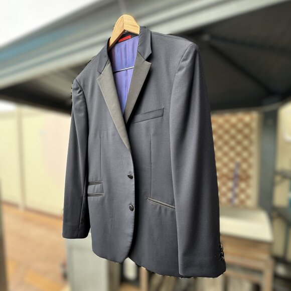 Italian Bartorelli Napoli Black satin Lapels Wool Formal Tuxedo Jacket,  Size 58 - Picture 17 of 17